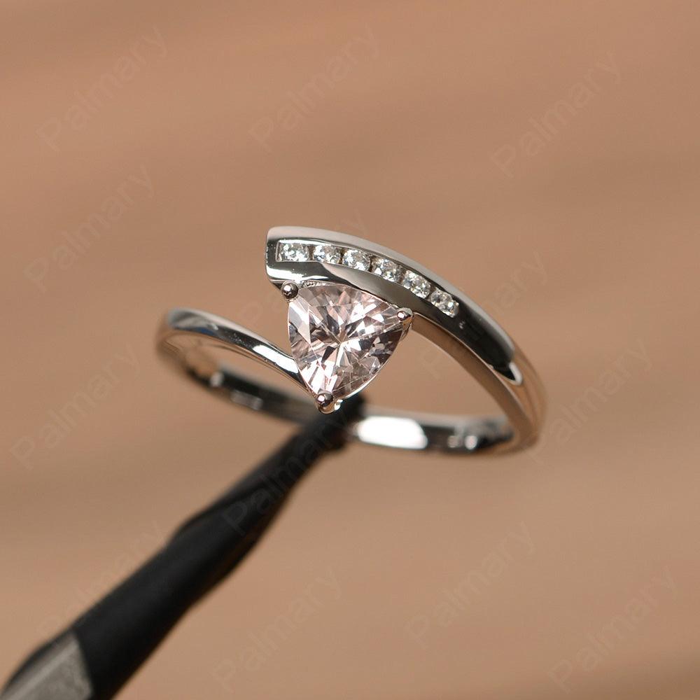 Trillion Cut Morganite Engagement Rings - Palmary