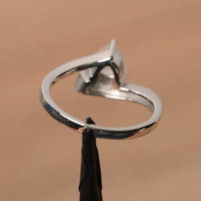 Trillion Cut Rose Quartz Engagement Rings - Palmary