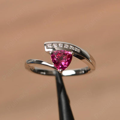 Trillion Cut Ruby Engagement Rings - Palmary