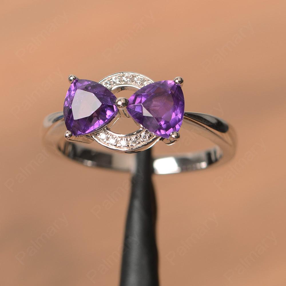Two Stone Amethyst Mothers Rings - Palmary