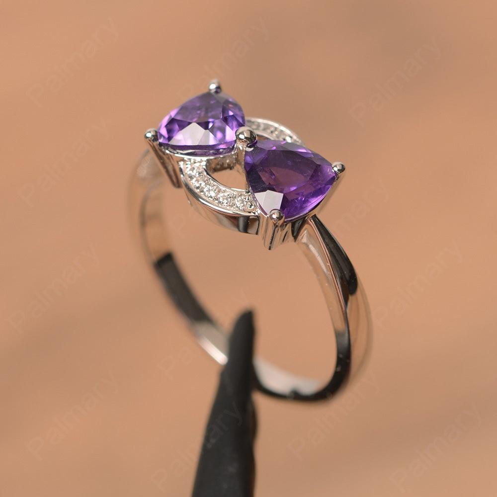 Two Stone Amethyst Mothers Rings - Palmary