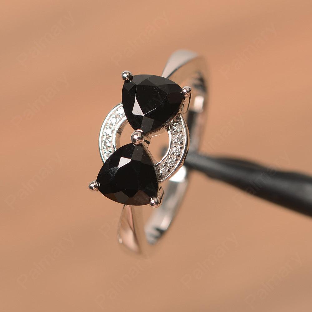 Two Stone Black Spinel Mothers Rings - Palmary