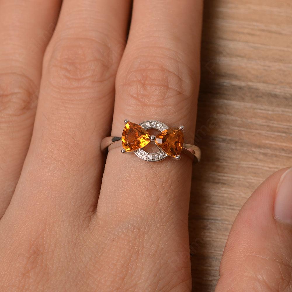 Two Stone Citrine Mothers Rings - Palmary