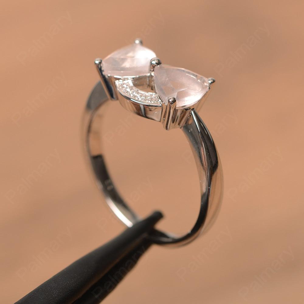 Two Stone Rose Quartz Mothers Rings - Palmary