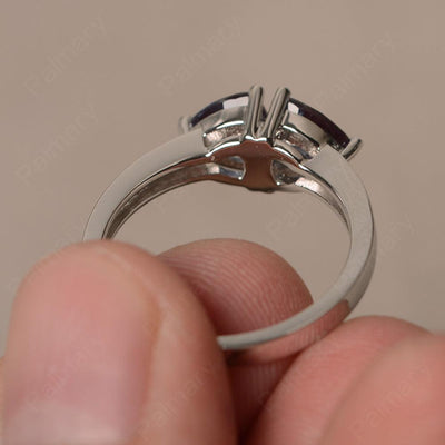 Trillion Cut Two Stone Alexandrite Ring Sterling Silver - Palmary