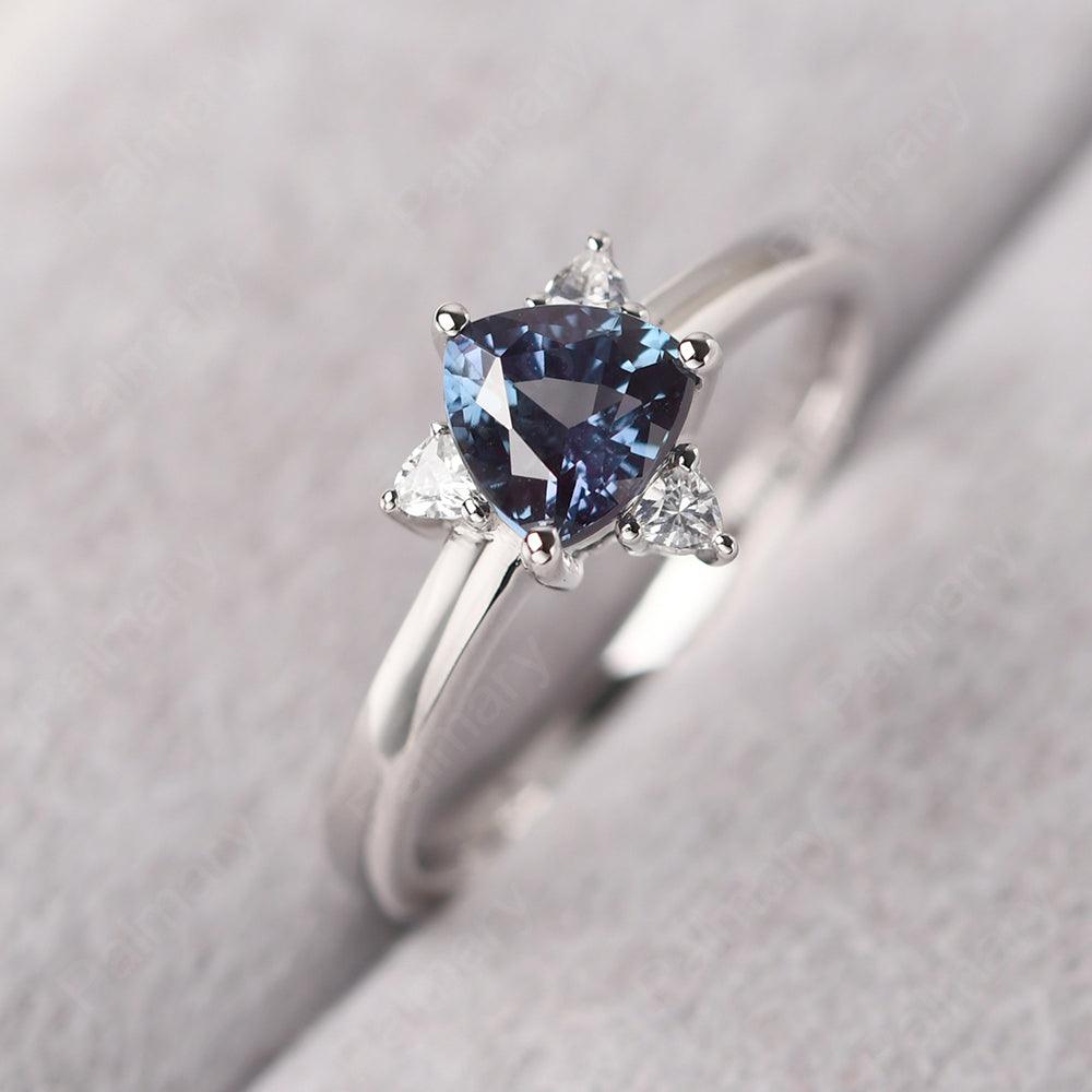 Trillion Cut Alexandrite Wedding Ring - Palmary