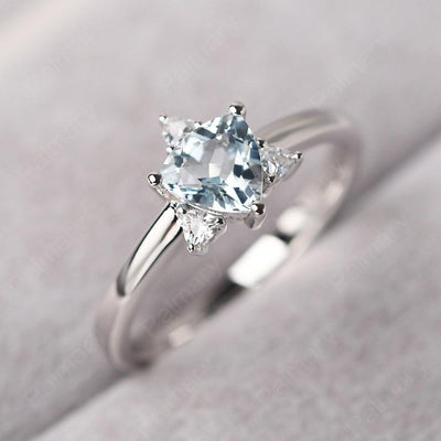 Trillion Cut Aquamarine Wedding Ring - Palmary