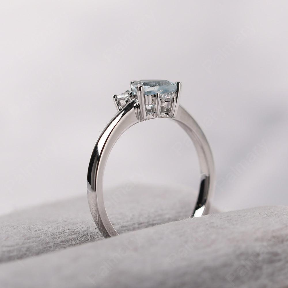 Trillion Cut Aquamarine Wedding Ring - Palmary