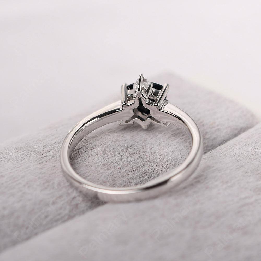 Trillion Cut Black Spinel Wedding Ring - Palmary