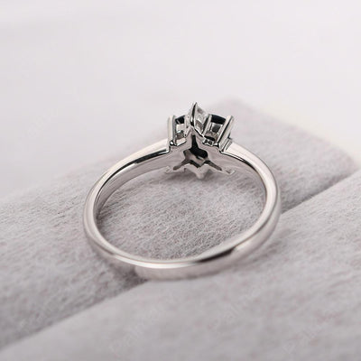 Trillion Cut Black Spinel Wedding Ring - Palmary