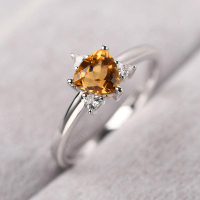 Trillion Cut Citrine Wedding Ring - Palmary