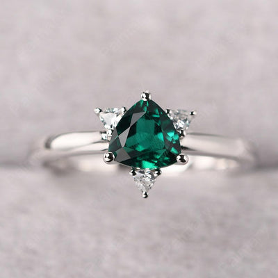 Trillion Cut Emerald Wedding Ring - Palmary