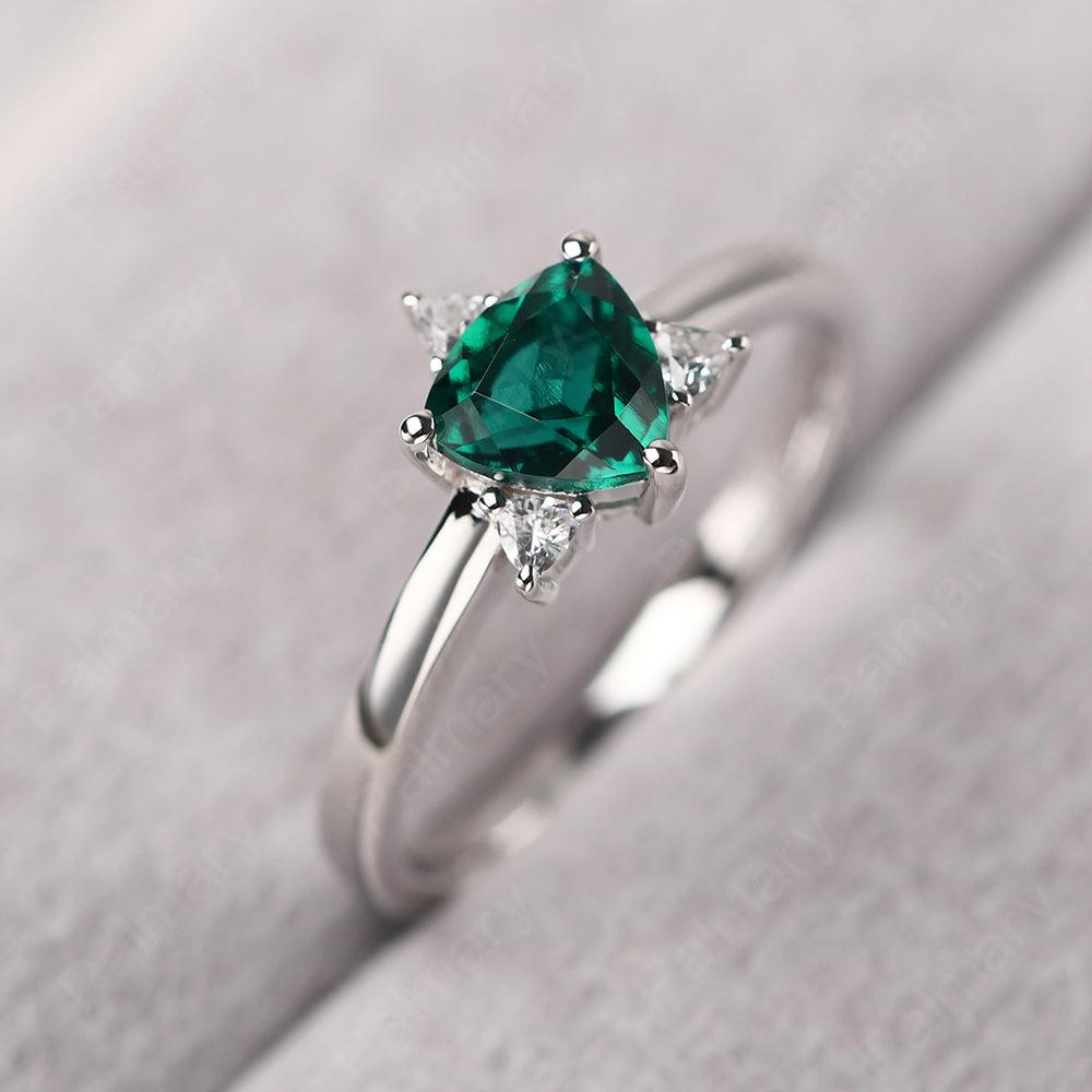 Trillion Cut Emerald Wedding Ring - Palmary