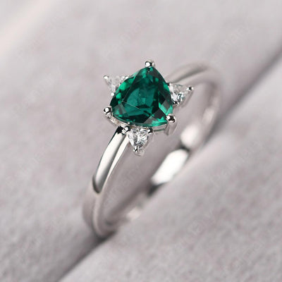Trillion Cut Emerald Wedding Ring - Palmary