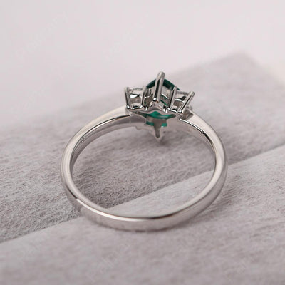 Trillion Cut Emerald Wedding Ring - Palmary