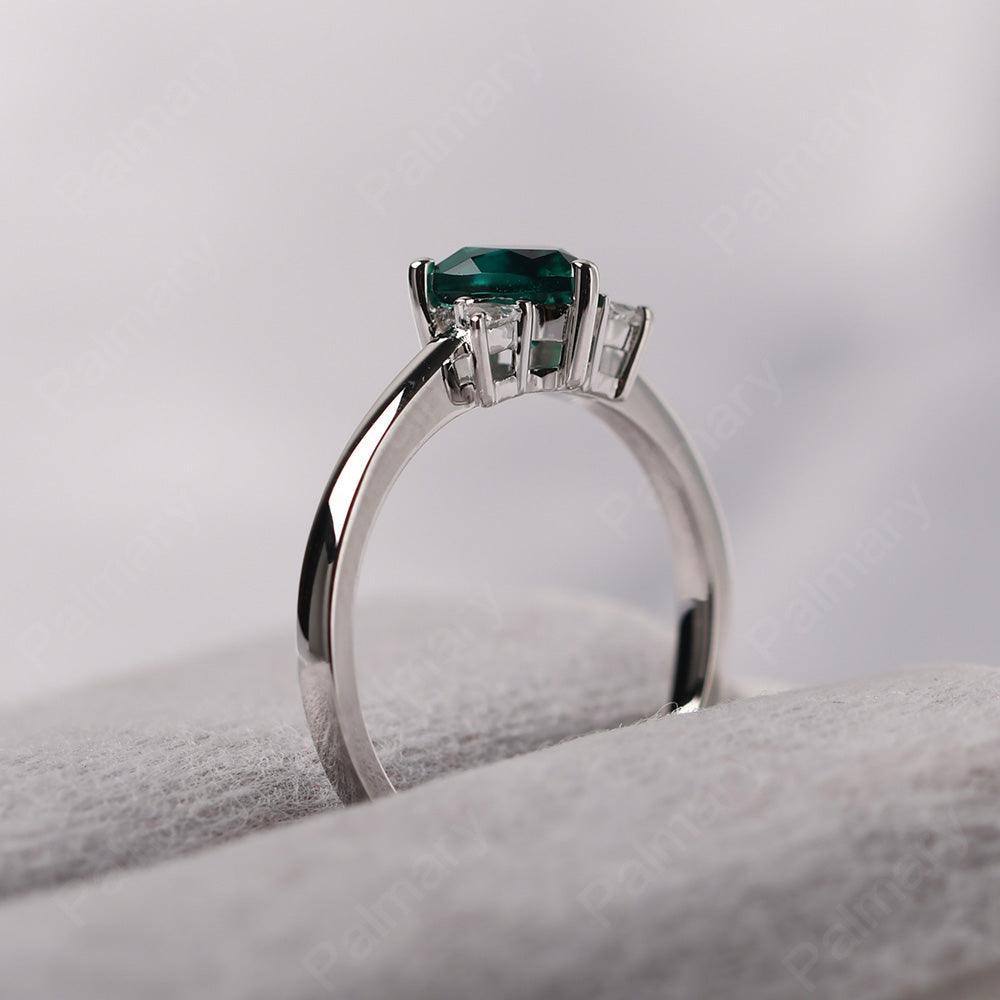 Trillion Cut Emerald Wedding Ring - Palmary