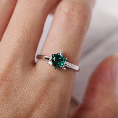 Trillion Cut Emerald Wedding Ring - Palmary