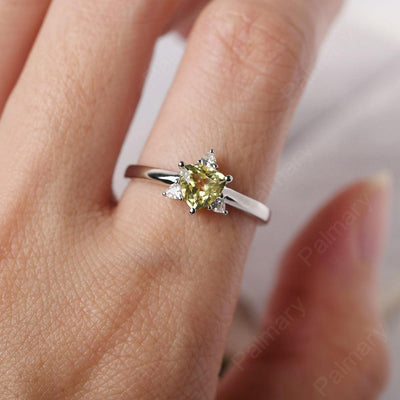 Trillion Cut Lemon Quartz Wedding Ring - Palmary
