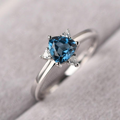 Trillion Cut London Blue Topaz Wedding Ring - Palmary