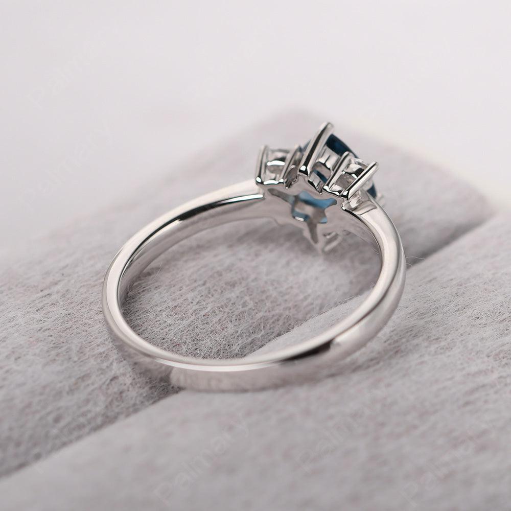 Trillion Cut London Blue Topaz Wedding Ring - Palmary