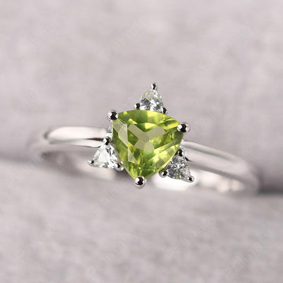 Trillion Cut Peridot Wedding Ring - Palmary