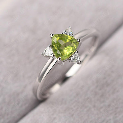Trillion Cut Peridot Wedding Ring - Palmary