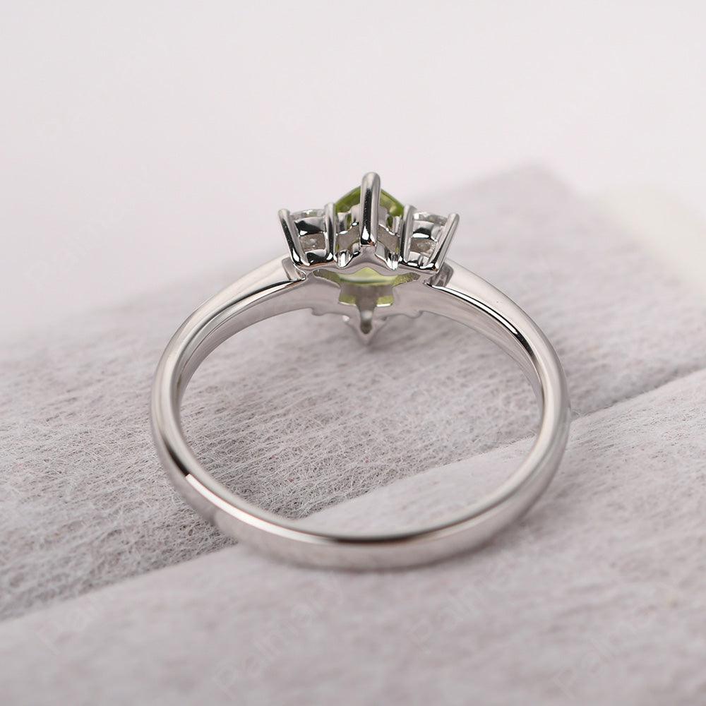 Trillion Cut Peridot Wedding Ring - Palmary
