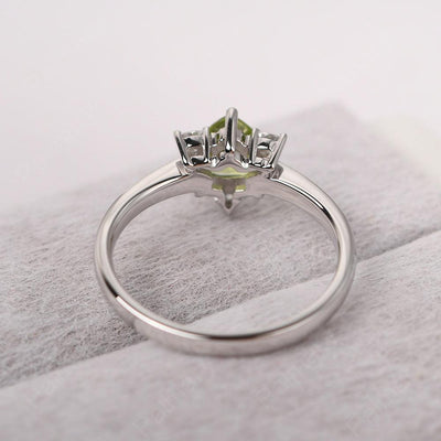 Trillion Cut Peridot Wedding Ring - Palmary