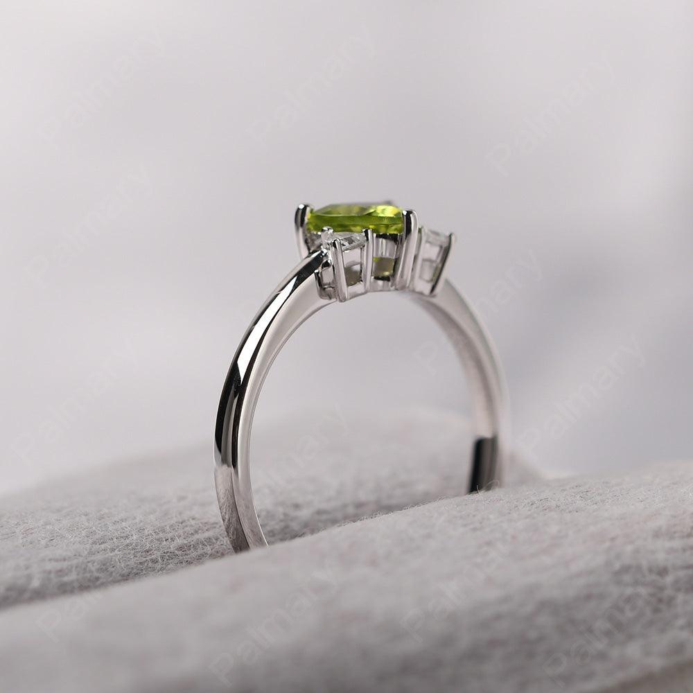 Trillion Cut Peridot Wedding Ring - Palmary