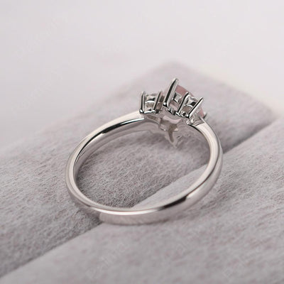 Trillion Cut Rose Quartz Wedding Ring - Palmary