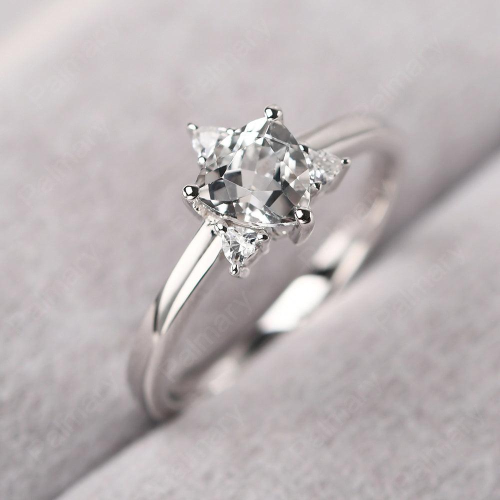 Trillion Cut White Topaz Wedding Ring - Palmary