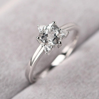 Trillion Cut White Topaz Wedding Ring - Palmary