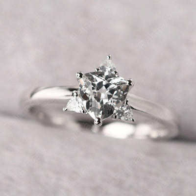 Trillion Cut White Topaz Wedding Ring - Palmary
