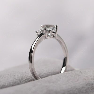 Trillion Cut White Topaz Wedding Ring - Palmary